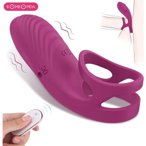 For Couples Vibrating Penis Ring Delay Ejaculation Cock Ring G-Spot Vibrator Sex Toys For Men Vagina Clitoris Stimulate Rings