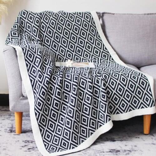 Croker Horse Thick Geometry Knitted Wool Blanket Office Air Conditioning Sofa Cover Tapestry Blanket Nordic Simple Fashion Style