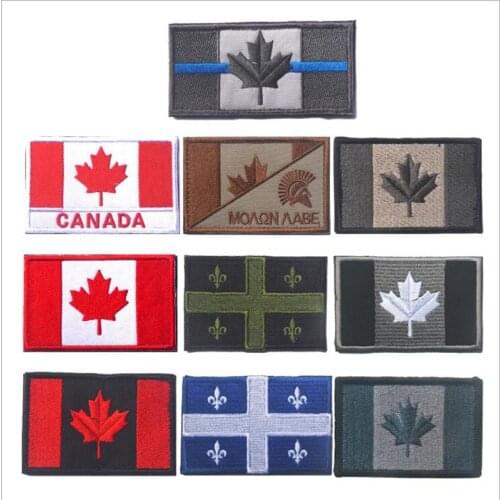 Canadian National Flag Maple Leaf Flag Embroidery Badge Embroideried Icons Military Uniform Tactical Bandage Patch Patches