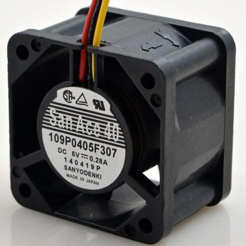 Japan FOR sanyo 109P0405F307 5V 0.28A 4028 4CM double ball bearing 3-wire cooling fan