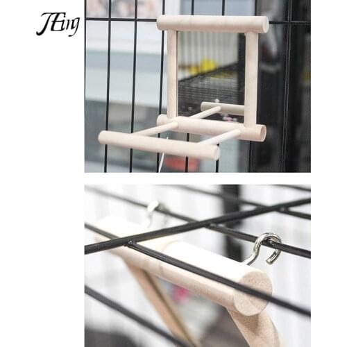1pc Pet Bird Mirror Wooden Play Toy With Perch For Parrot Budgies Parakeet Cockatiel Conure Finch Lovebird Birds Accessoires