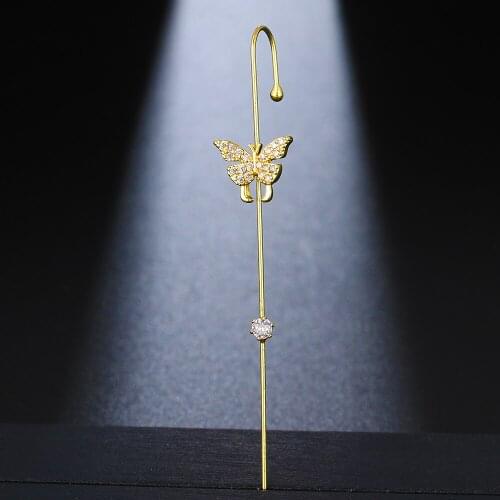 Emmaya New Arrival Gold Color Noble Butterflies Shape Earring For Women Fashion Cubic Zircon Jewelry Charming Decoration Gift