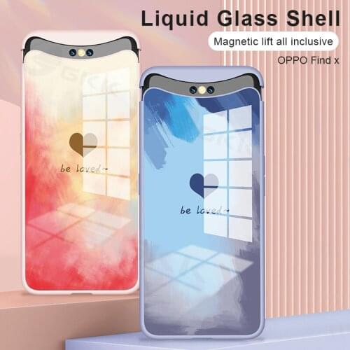 GKK Liquid Silicone Tempered Glass Case For OPPO Find X Case Lifting Camera With Protective Film Soft Edge For OPPO Find X Cover