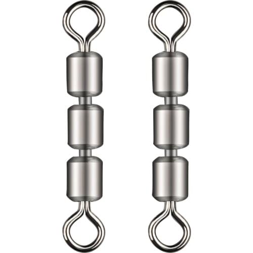10/20pcs/set Rolling Triple Bearing Safe Fishing Swivels Stainless Steel Corrosion Resistant Lightweight Quick Connect Portable