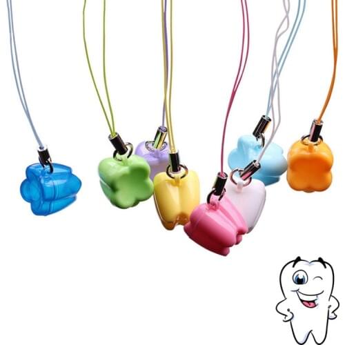 10PCS Childrens Milk Teeth Storage Boxes Cute Tooth Shape Childhood Souvenir Save Teeth Box Kid Teeth Collecting Mini Container