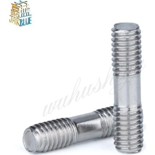 10PCS M10 Stainless Steel Double End Threaded Screw Headless Double Thread Studs Bolt M10*40/45/50/55/60/65/70-200mm
