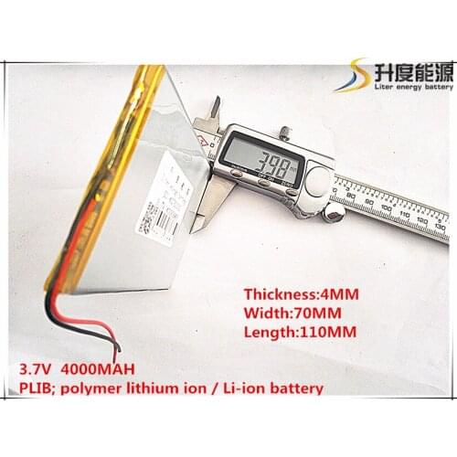 10pcs [SD] 3.7V,4000mAH,[4070110] Polymer lithium ion / Li-ion battery for TOY,POWER BANK,GPS,mp3,mp4,cell phone,speaker
