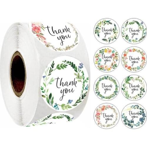 100-500pcs 1Inch Thank You Stickers For Packaging Box Stickers Wedding Festival Party Gift Sealing Scrapbooking Decoration Label