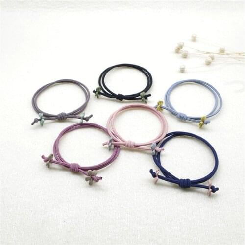 2pc Hair Accessories Flower Elastic Rubber Bands Yellow Headwear Girl Elastic Hair Band Ponytail Holder Scrunchy Rope Hair