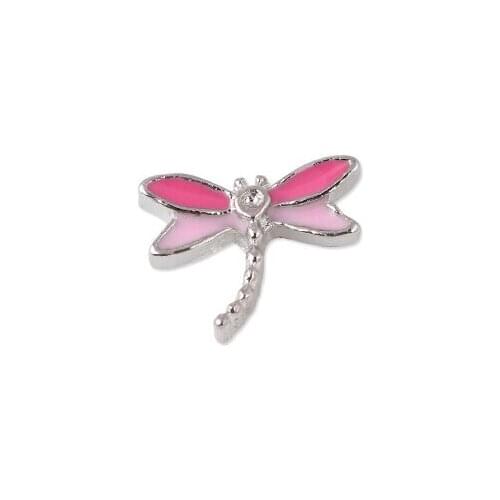 20PCS/lot Enamel Animal Dragonfly DIY Alloy Charms Accessories Fit For Memory Glass Living Floating Locket