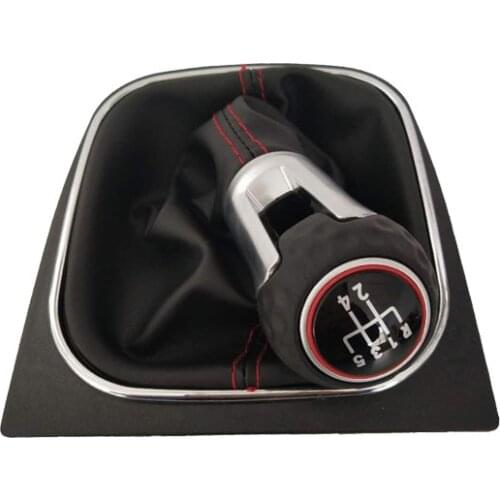 5 Speed 6 Gear Shift Knobs With Gaitor Leather Knob For VW Golf 5 V Golf 6 VI Manual Stick Gear Head Shift Knob Car Styling