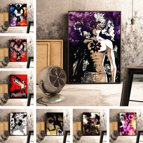 Black Clover Anime Posters Figure High Quality Canvas Painting Wall Decor Retro Poster Wall Art Picture Room Decor Home Decor