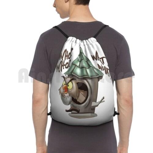 Archimedes Who Who What What ? Backpack Drawstring Bag Riding Climbing Gym Bag Sword In Stone Archimedes Cartoon Owl Hoot