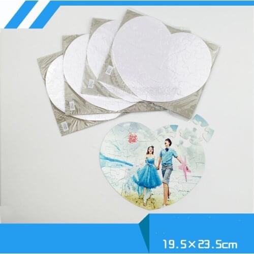 Free Shipping 12pcs/lot Sublimation Blank Puzzle DIY Craft heart Jigsaw Puzzle
