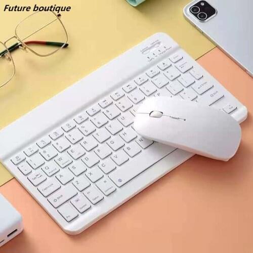 10 inch Wireless Keyboard and Mouse Russian French Spanish Portuguese Keyboard For iPad Air Pro Tablet For Android IOS Windows