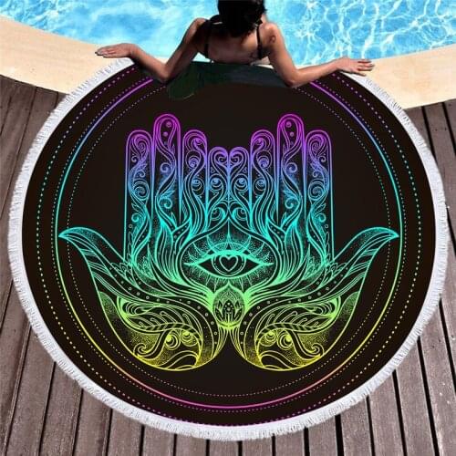 Bohemia Hand Painted Beach Towel for Adults Beach Wall Tapestry Yoga Carpet Quick-Dry Bath Towel Bathrobe Beachwear Blanket
