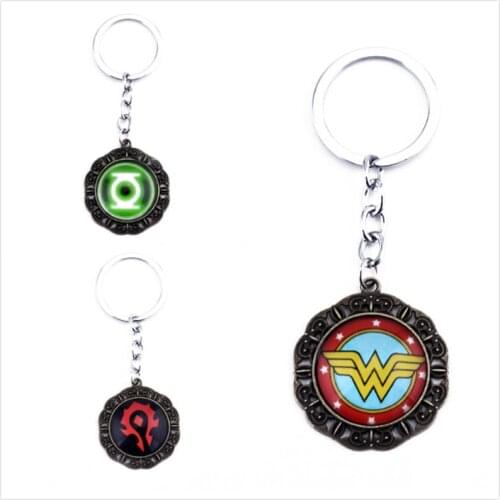 Dongsheng jewelry Glass Dome Keychain for Bags Women Men Trinket Key Chain Backpack Keyrings