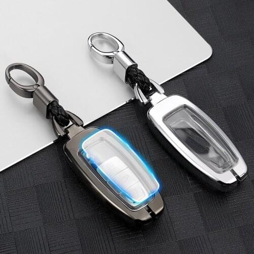 Car Remote Key Case Metal Shell Soft TPU Protection Cover Car Styling For Audi Q7 Q8 A6L A8L Auto Accessories