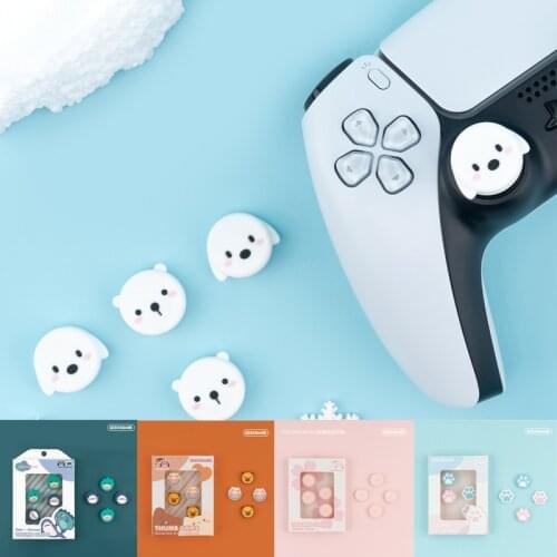 Bear Thumb Stick Grip Cap Joystick Cover For Sony Playstation 5/4/3 PS5/PS4/PS3/Xbox 360/Switch Pro Controller Thumbstick Case