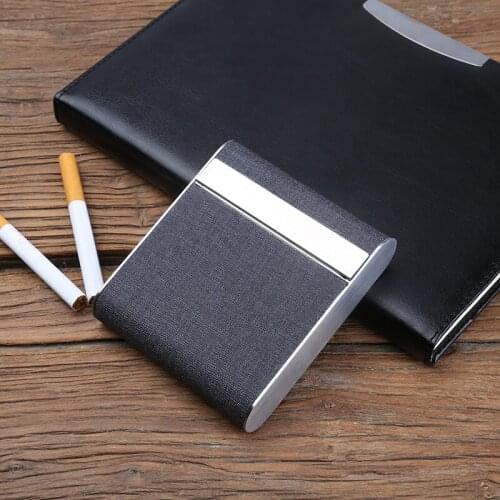 High-grade Stainless Steel Cigarette Case Cigarette Technology Fashion Fabric Cigarette Magnetic Card Buckle Men Present