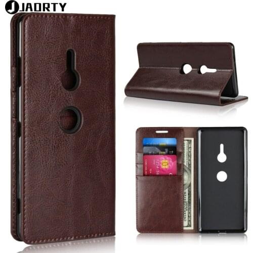 Luxury Genuine Leather Wallet Case Cover For Sony Xperia XZ3 Phone Accessory Flip Cover Protective Case
