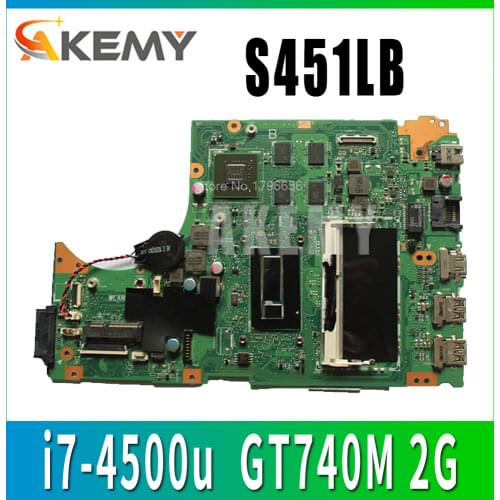 For ASUS S451 S451L V451 V451L S451LN S451LB Laptop motherboard s451lb mainboard i7-4500u gt740m 2gb non-Integrated 100% tested