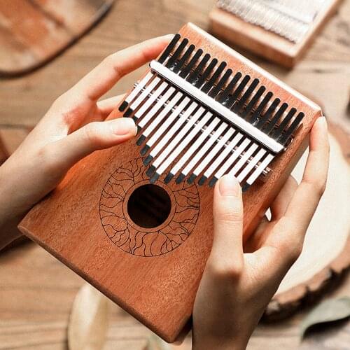 Kalimba 17 Key Thumb Piano Protable Wood Mahogany Keyboard Musical Instrument Music Box Birthday Christmas Gift With Accessories