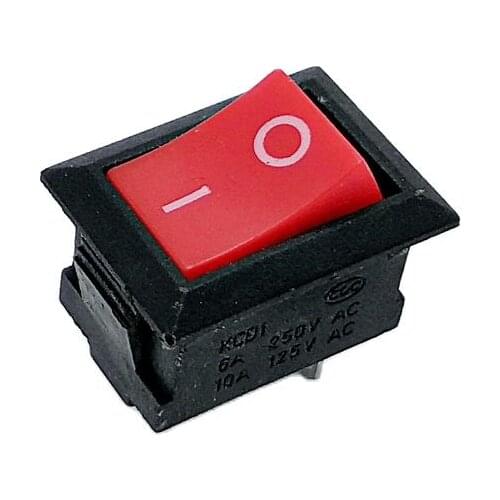 KCD1-101 red rocker switch boat switch rocker switch Power switch 6A/250V 10A/125V 10pcs/lot