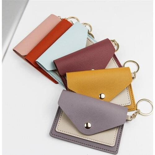 Mini Leather Card Bag Candy Color Cute Student Slim Coin Purse Wallet Card Holder Ladies Card Bag Designer Women Coin Pocket