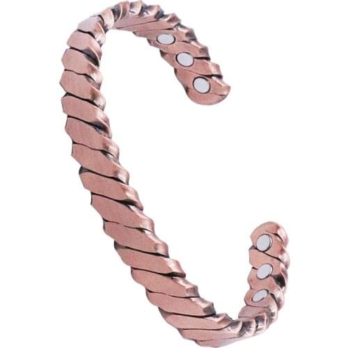 Red Copper Bracelet Anti-Fatigue Magnetic Copper Bracelet Retro Fatigue Relief Jewelry