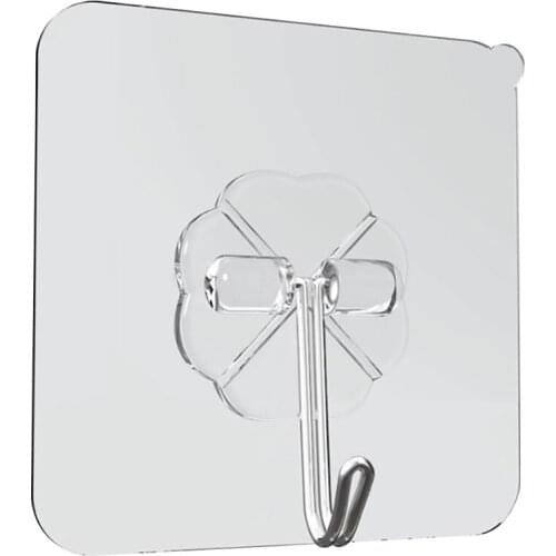 5PCS Hanger Hook Suction Cup Adhesive Wall Vacuum Sucker Heavy Bathroom TransparentLoad Rack Stainless Steel Transparent