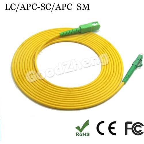 LC/APC-SC/APC SIMPLEX 9/125 fiber patch cord jumper cable, LC SC APC Singlemode 3M/5M/10M/15M/20M/30M/50M/80M/100M