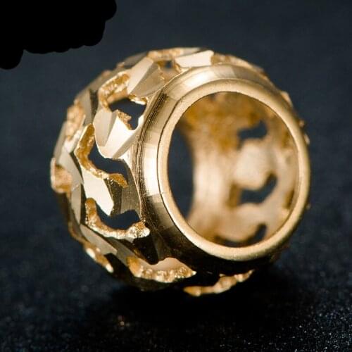 Best 18K Yellow Gold Pendant AU750 Yellow Gold Hollow 6mm Beads Necklace Pendant