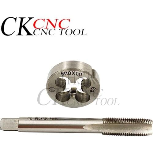 HSS Machine M10 X 1mm thread Tap and 1pc M10 X 1mm Die Threading set Metric HSS Right Tools M10*1
