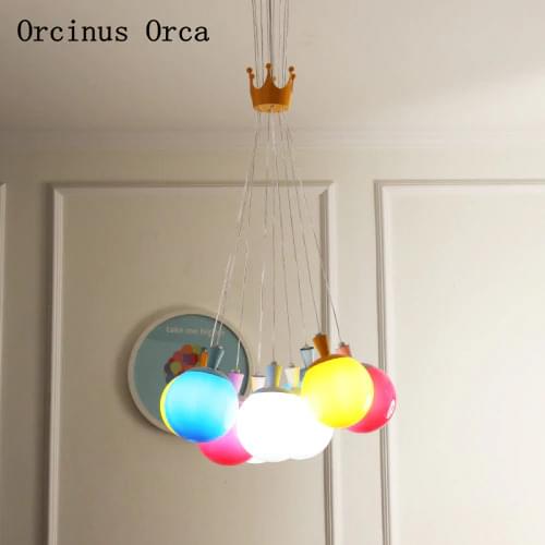 Cartoon creative color balloon chandelier Girl Bedroom childrens room lamp Nordic modern compact LED ball Chandelier