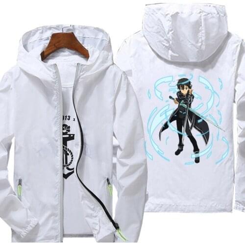 Sword Art Online Jacket spring autumn fashion print top mens casual zipper jacket mens jacket large size