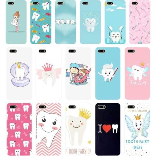 110FG Dentist Dental Crowned Tooth Soft Silicone Tpu Cover Case for huawei Honor 7a 5.45 pro 5.7 7c 7x y5 2018 case