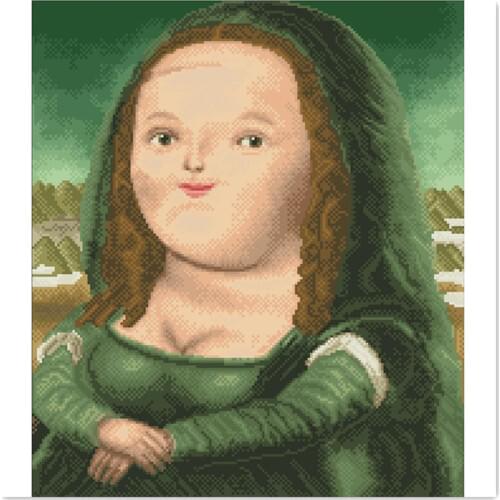 Funny Mona Lisa Smile cross stitch kit 18ct 14ct 11ct count cotton thread embroidery DIY handmade needlework set home decor