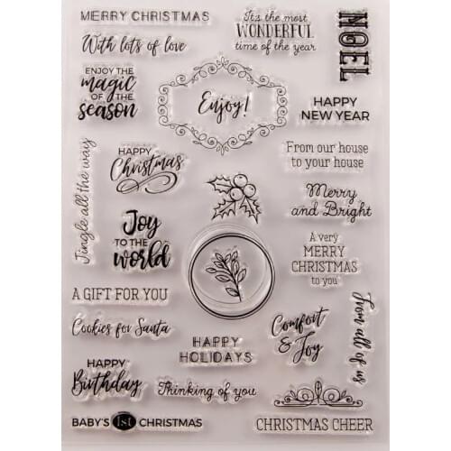 New Year Rubber Stamp English Words Silicone Seal Photo Album Decor Clear Stamp DIY Scrapbooking Stationery Accessories
