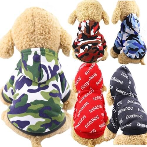 Autumn Winter Pet Dogs Clothes Green Blue Camouflage Dogs Hoodies Dog Coats Jacket Puppy Pet Clothing for Small Dogs Cat Costume