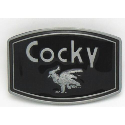 Oval western buckle COCKY metal silver 4.0 width of the belt buckle is suitable for both men and women clothing accessories