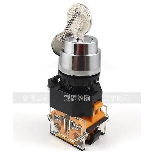 LAY37 3 gears Key switch One on one off 22MM