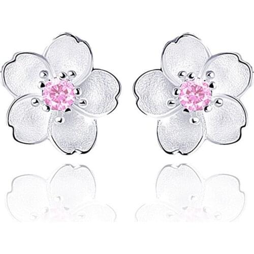 Bettyue Charm Hot Sale Fashion Cute Cherry Blossom Cubic Zircon Cheap Wholesale Jewelry Earrings For Woman Wedding Party Gifts