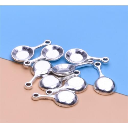 20pcs/lot Charms Pot Fork Spoon Cooking Kitchen Bright Silver Color Pendants for necklace Jewelry Making DIY Handmade Craft