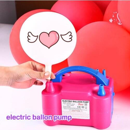 Portable Electric Double Hole Balloon Inflator Pump Eu/US Plug Nozzle Air Compressor Inflatable Electric Balloon Pump Air Blower