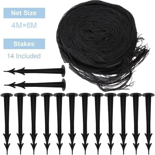 4mx6m Included 14pcs Stakes Pond Protection Net Garden Fruit Tree Orchard Flowers 2.5CM Grid Anti-Brid Weave Braid Nettings