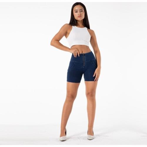 Shascullfites Melody Casual Shorts High Waist Denim Blue Athletic Works Shorts Scrunch Bum Lifting Shorts Slimming Knickers