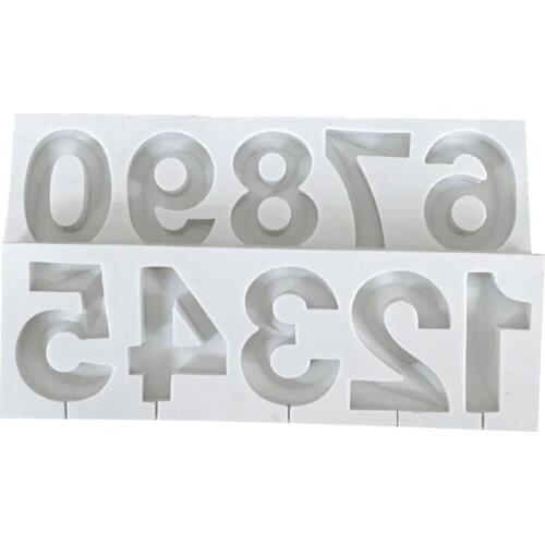 Silicone Number Mold,3D Number Mold For Cake Decoration,Topping,Candy Mold,Letter Mold For Cake Suitable For Anniversary-ABUX