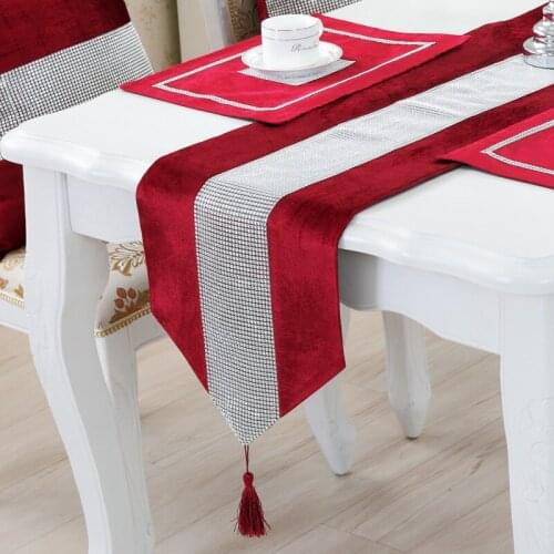 Table runner coffee table cloth tassel table cloth wedding party Christmas modern table mat diamond table cloth decoration