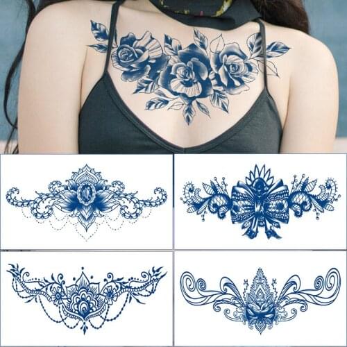 Juice Chest Paste Tattoo Sticker Lasting 15 Days Herb Semi Permanent Tattoo Sticker Chest Paste Juice Totem Tattoo face stickers